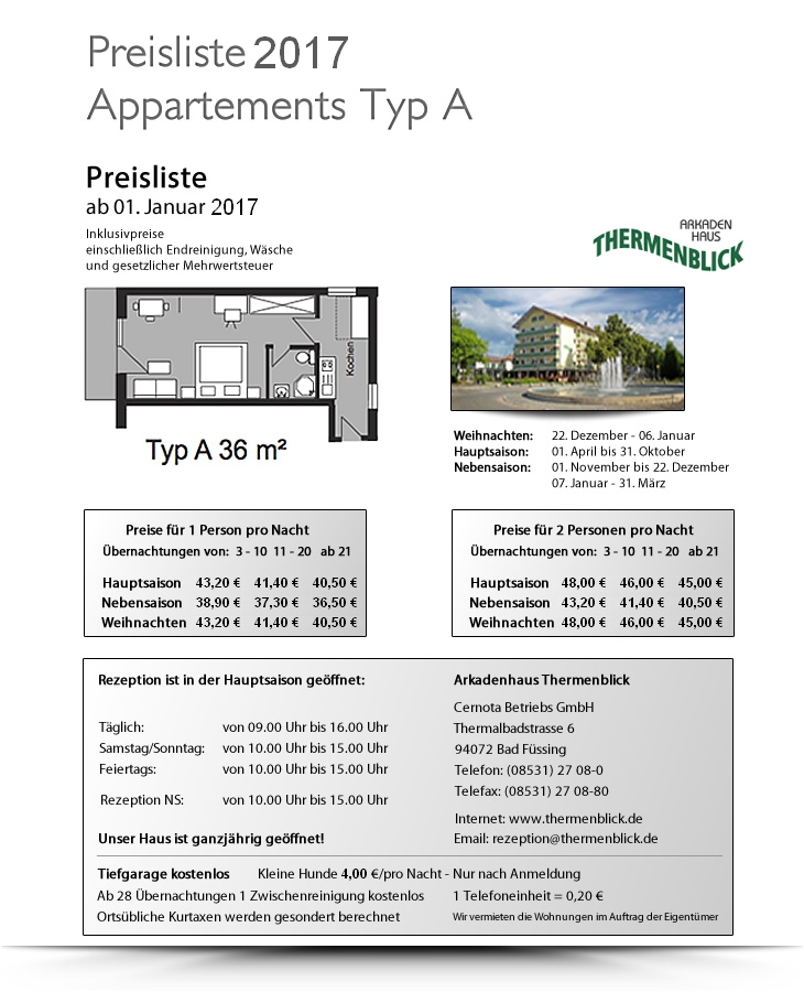 Preisliste 2017 - Typ A
